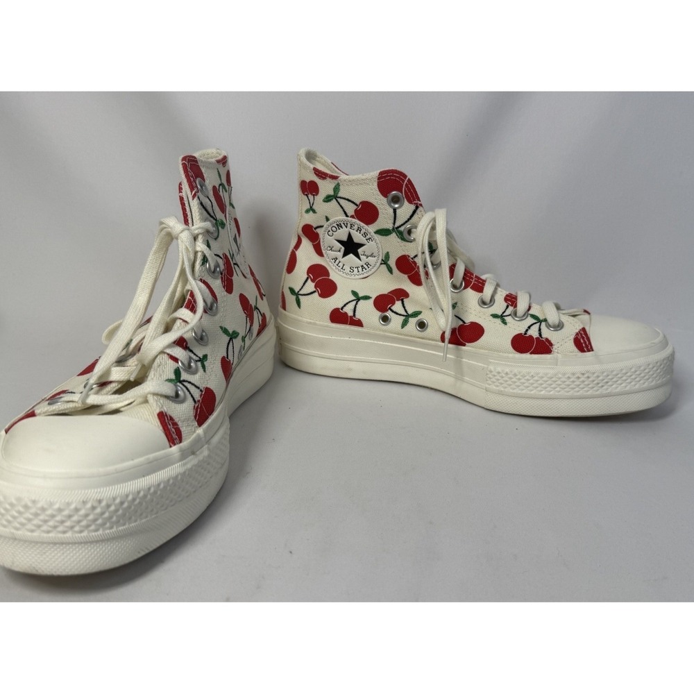 Converse Women's Sz 9 Chuck Taylor All Star Lift High Top Sneaker Shoes Cherries - Picture 7 of 12